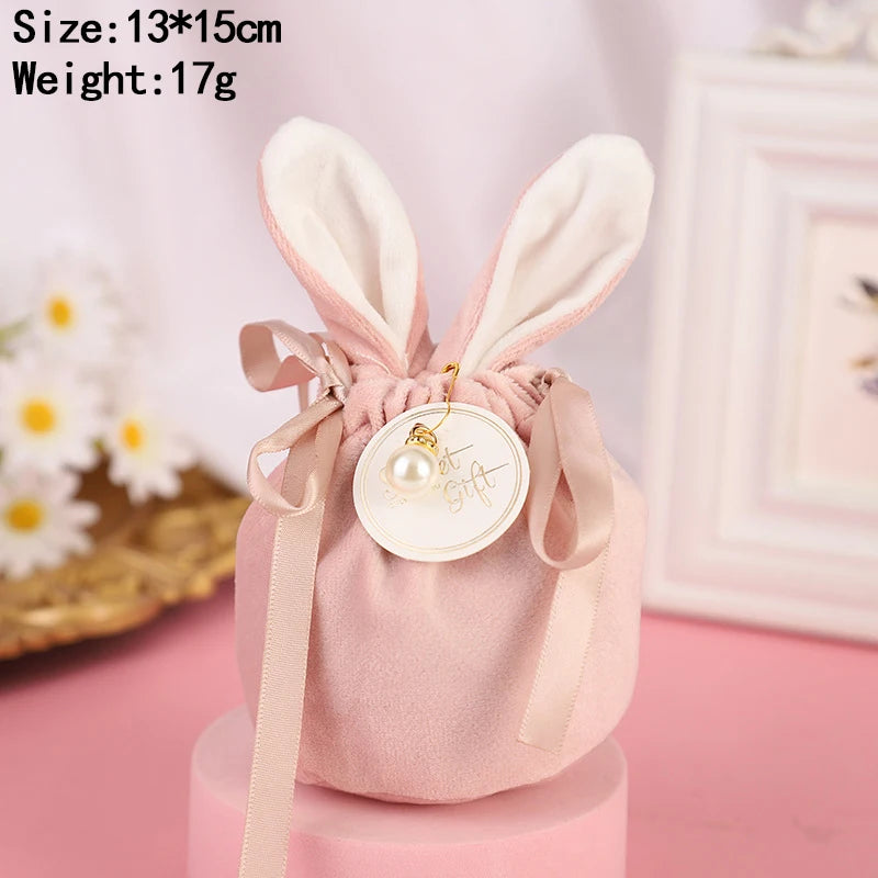 Cloth Easter Bags Cute Bunny Gift Packing Bags Wholesale Rabbit Chocolate Candy Bags Wedding Birthday Party Decoration 2025 New