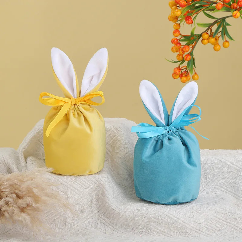 Easter Candy Bag Chocolate Bags Cloth Pouch Cute Bunny Gift Packing Bags Ears Design Birthday Wedding Party Jewelry Organizer