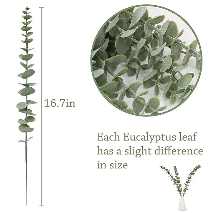 10pcs Artificial Eucalyptus Leaves