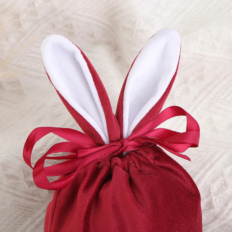 Easter Candy Bag Chocolate Bags Cloth Pouch Cute Bunny Gift Packing Bags Ears Design Birthday Wedding Party Jewelry Organizer