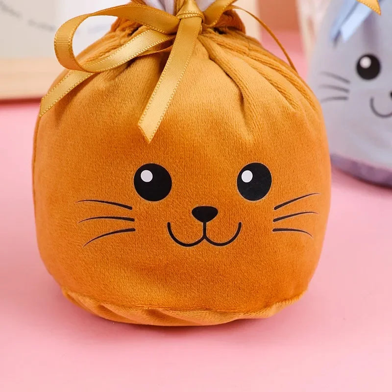Easter New Rabbit Lucky Bags Flocked Valentine Rabbit Ears Chocolate Gift Bags Wedding Candy Box Easter Decoration Gift Bags