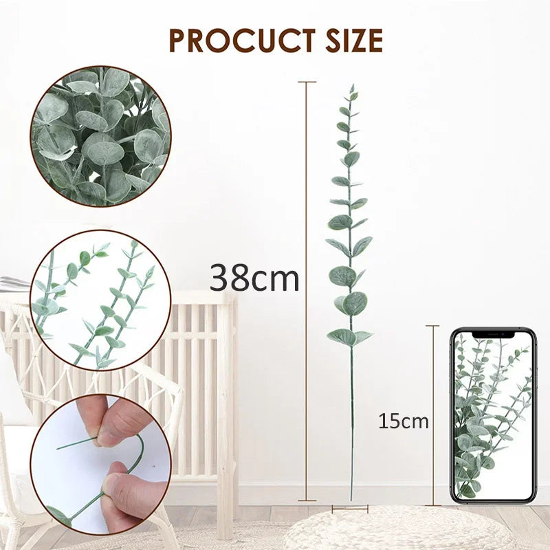 10pcs Artificial Eucalyptus Leaves